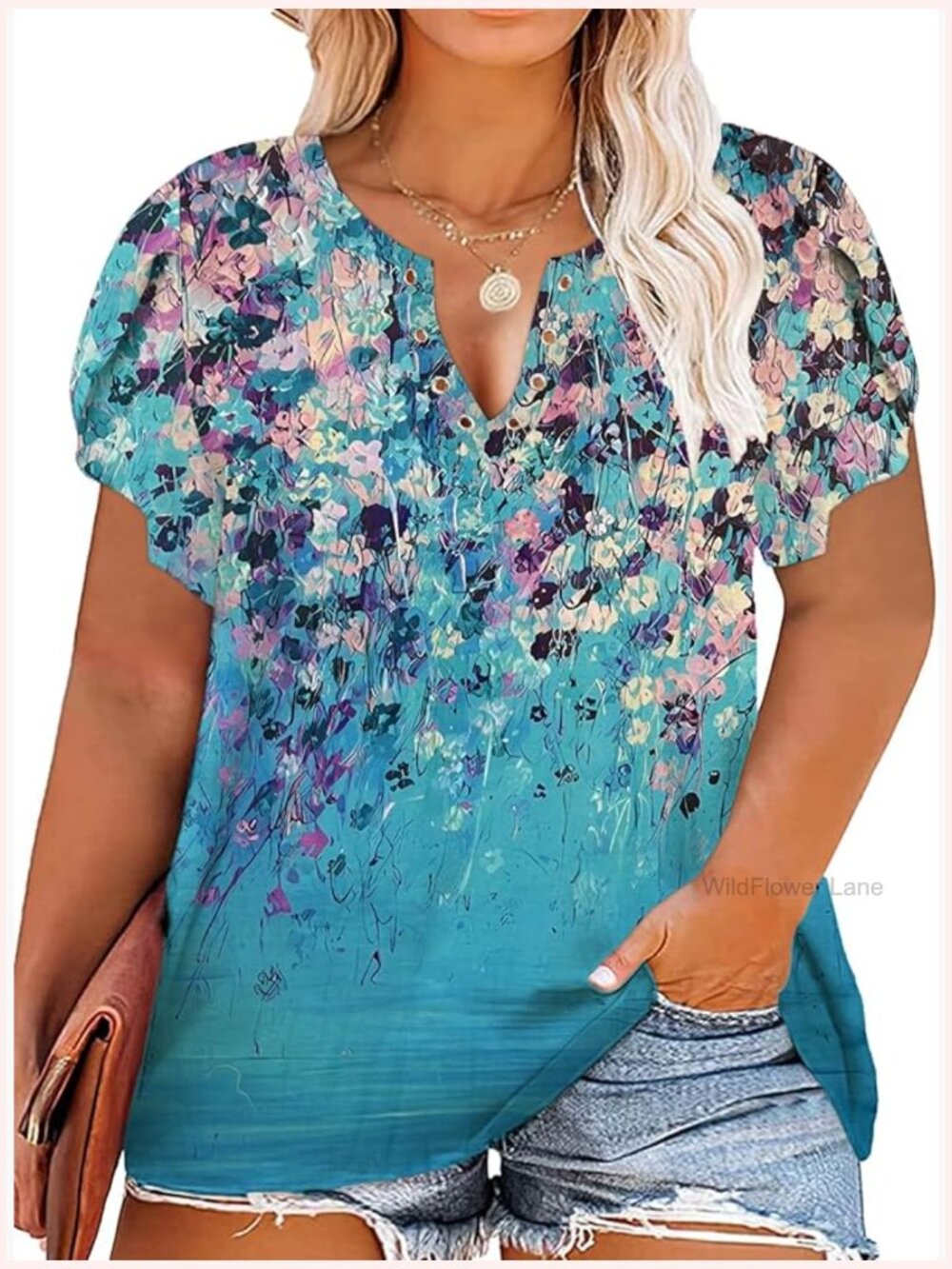 Plus Size Sexy V-Neck Sleeveless Distressed Ring Hole Country Tank Top
